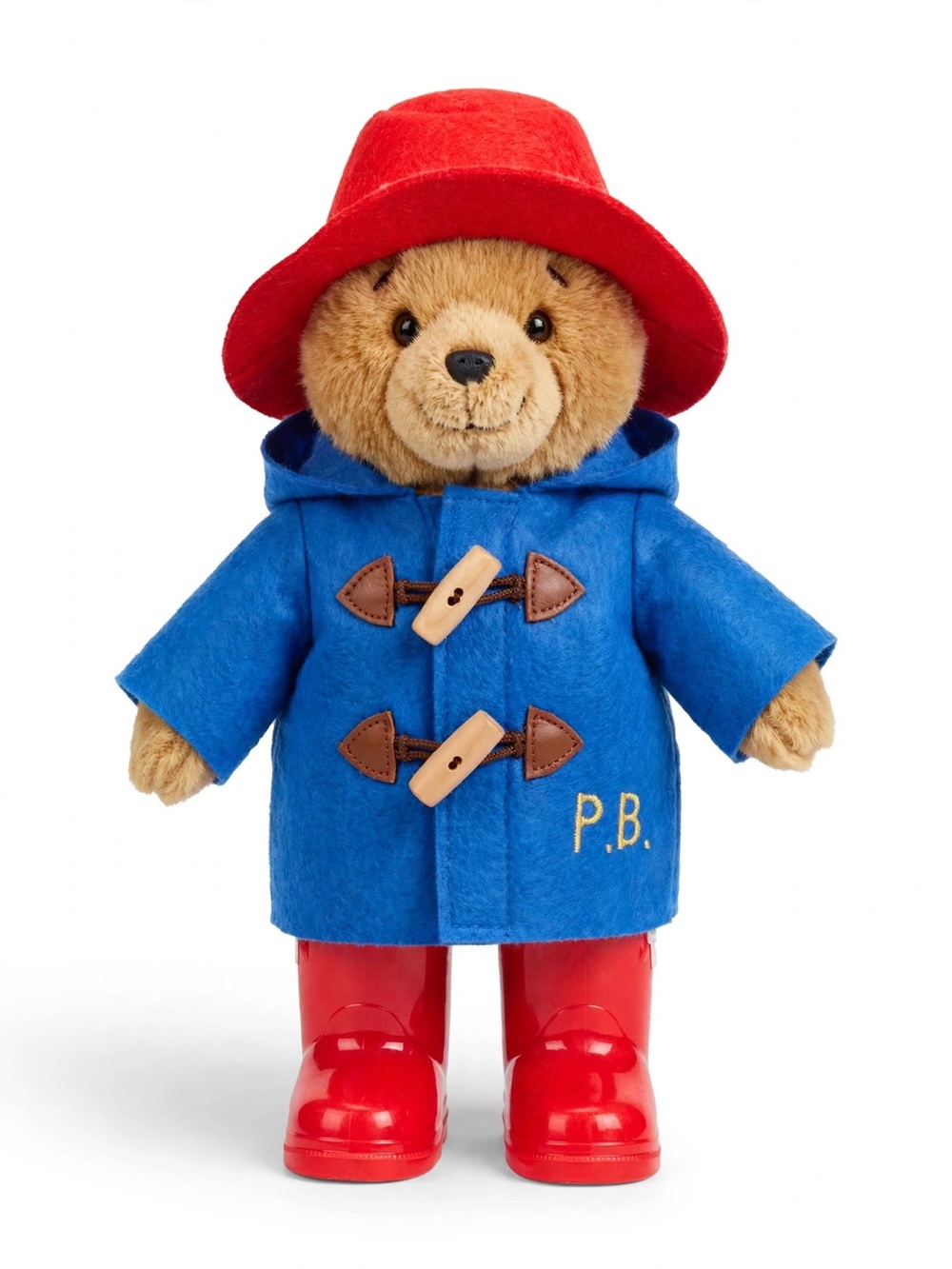 Rainbow Designs LTD Paddington Bear Plush, 9" Real Rubber Boots Wooden Buttons